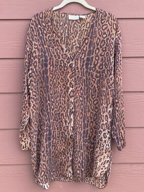 Victoria’s Secret Vintage 100% Silk Soft Dress Nightgown Slip Cheetah Medium